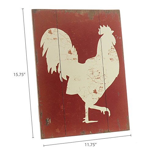 Barnyard Designs White Rooster Cockerel Retro Vintage Wood Plaque Bar Sign Country Home Decor 1575 X 1175 0 4