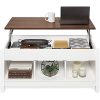 Best Choice Products Wooden Lift Top Coffee Table Multifunctional Accent Furniture For Living Room Decor WHidden Storage Display Shelves WhiteBrown 0 100x100