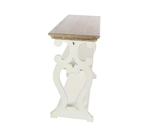 Deco 79 Wood Table 32 X 38 Brown White 0 3