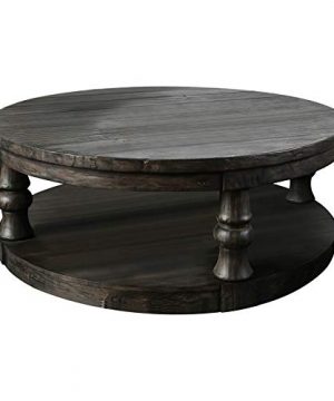 Furniture Of America Joss Rustic Round Wood Coffee Table In Antique Gray 0 300x360