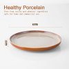 Hasense 8 Inches Porcelain Dinner Plates Set Of 4 For Salad Dessert And Appetizer Brown 0 100x100