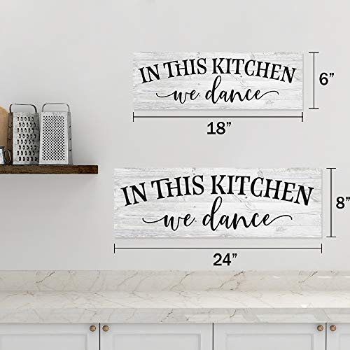 In This Kitchen We Dance Farmhouse Rustic Wall Art Kitchen Sign Home Decor Wood Sign Gift 6x18 B3 06180062019 0 3