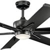 Kichler 300300SBK Szeplo II 60 Outdoor Ceiling Fan With LED Light And Wall Control Satin Black 0 100x100