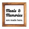 Ku Dayi Meal And Memories Are Made Here Framed Block Sign Rustic Farmhouse Kitchen Wood Sign Art Standing On Shelf Table Friend Family Gift Idea White 0 100x100