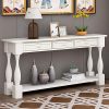 LUMISOL 64 Long Console Sofa Table With 3 Drawers And Bottom Shelf Hallway Table For Entryway Living Room Easy Assembly Antique White 0 100x100