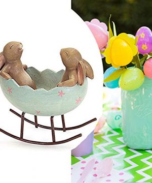 Laughing Bunny Rabbits Rocking In An Easter Egg Cradle Spring Easter Decoration Vintage Rustic Country Bunnies Rabbit Figurine Statue Bunnies In A Cradle 0 0 300x360