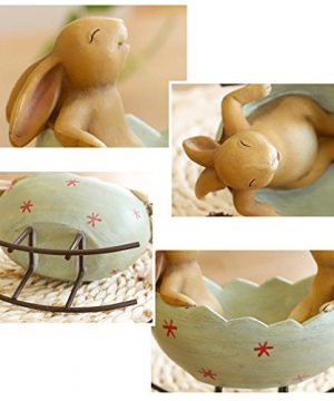 Laughing Bunny Rabbits Rocking In An Easter Egg Cradle Spring Easter Decoration Vintage Rustic Country Bunnies Rabbit Figurine Statue Bunnies In A Cradle 0 2 300x360