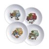 Melamine Floral Truck Dinner And Salad Serving Plates Set Of 4 0 100x100