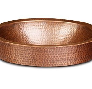 Monarch Pure Copper Hand Hammered Skirted Sink 17 Inches Drop In Or Vessel 0 1 300x289