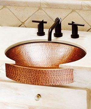 Monarch Pure Copper Hand Hammered Skirted Sink 17 Inches Drop In Or Vessel 0 2 300x360