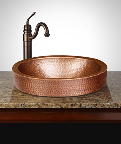 Monarch Pure Copper Hand Hammered Skirted Sink 17 Inches Drop In Or Vessel 0 3