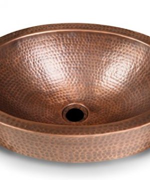 Monarch Pure Copper Hand Hammered Skirted Sink 17 Inches Drop In Or Vessel 0 300x360