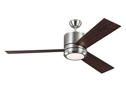 Monte Carlo 3VNMR56BSD V1 Vision Max Modern 56 Outdoor Ceiling Fan With LED Light And Wall Remote Control 3 Blades Brushed Steel 0