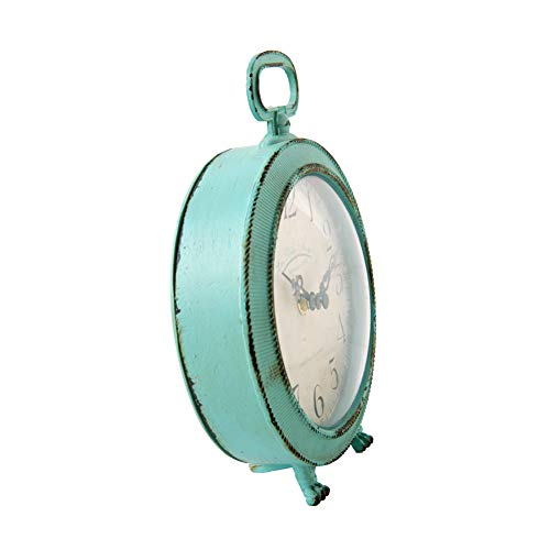 NIKKY HOME Table Clock Vintage Metal Round Desk Clock with Handle and Dragon Feet Stand for Home Living Room Bedroom… - Image 7