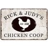 Personalized Chicken Coop Accessories Farmhouse Sign Custom Cute And Funny Chicken Farm Vintage Metal Tin Wood Decor 0 100x100