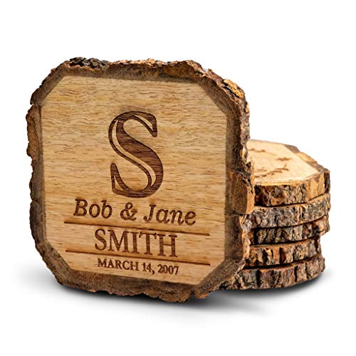 Personalized Coasters Wooden Rustic Farmhouse Coasters Gift These Custom Monogram Coasters For House Warming Anniversary Or Wedding Gifts 0