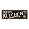 Personalized Kitchen Sign Home Decor Custom Name Rustic Signs Wall Art Decorations Tin Plaque Pantry Moms Family Farmhouse Retro Eat Coffee Gift 6 X 18 Matte Finish Metal 106180014001 0 100x100
