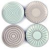 Porcelain Plates Set Of 4 Small Ceramic Dinner Plate Appetizer Dessert Bread Snacks Pie 8 In GREY And Green 0 100x100