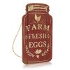 Putuo Decor Farm Decor Rustic Mason Jar Sign For Farmhouse Kitchen Chicken Coop Country Cottage 83x45 Inches Wood Hanging Plaque Farm Fresh Eggs 0 100x100