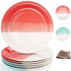 Reomore Dinner Plates 105 Inch Ceramic Plates Set With 6 Pieces Placemats For Dessert Pizza Pasta Set Of 6 Microwave And Dishwasher Safe Plates For Kitchen RedTurquoise 0 100x100