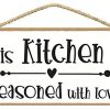 SARAH JOYS This Kitchen Is Seasoned With Love Home Decor Kitchen Farmhouse Kitchen Sign Sayings For Wall Decor Wall Quotes 5 X 10 Inches 0 100x100