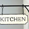 Silvercloud Trading Co Rustic Hanging Double Sided Kitchen Embossed Black On White Enamel Metal Sign With Bracket Restaurant Wall Decor Room Label 0 100x100