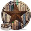 Vandarllin Drink Coasters Rustic Barn Star Vintage Western Texas Star Absorbent Stone Ceramic Coaster With Cork Back And NO Holder For Cups Set Of 6 Piece 0 100x100