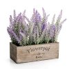 Velener Artificial Flower Potted Lavender Plant For Home Decor Wooden Tray 9 Long 0 100x100