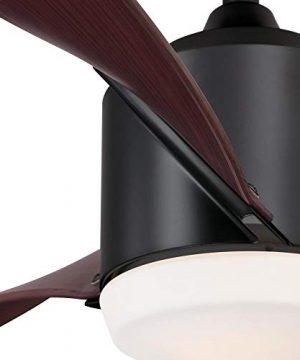 Westinghouse Lighting 7227000 Evan Modern LED Ceiling Fan With Light And Remote Control 52 Inch Matte Black Finish Opal Frosted Glass 0 1 300x360
