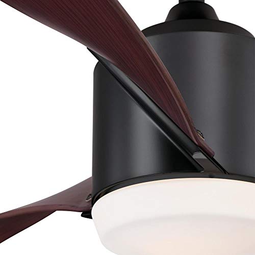 Westinghouse Lighting 7227000 Evan Modern LED Ceiling Fan With Light And Remote Control 52 Inch Matte Black Finish Opal Frosted Glass 0 1