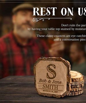 Wooden Rustic Farmhouse Coasters Set Of Wood Coasters Personalized 4 Pack 0 1 300x360
