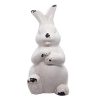 YANGMEI Antique White Bunny Ceramic Rabbit Statue Easter Spring Decoration Vintage With Distressed Rustic Bunny Figurine Mantel Shelf Ornament Gift 0 100x100