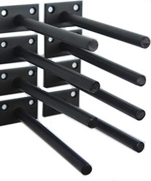 8 Pcs 6 Black Solid Steel Floating Shelf Bracket Blind Shelf Supports Hidden Brackets For Floating Wood Shelves Concealed Blind Shelf Support Screws And Wall Plugs Included 0 300x360
