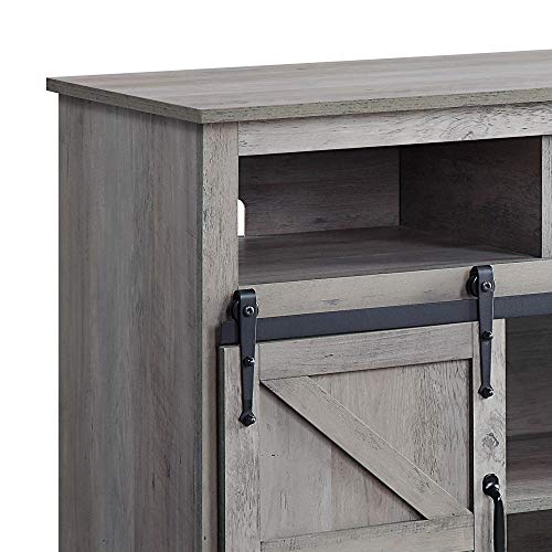 BELLEZE Parker 52 TV Stand Sliding Console For TVs Up To 60 Entertainment Center Gray Wash 0 2