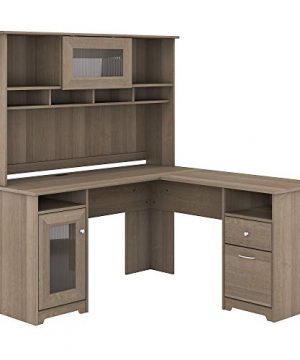 Bush Furniture Cabot L Shape Desk With Hutch 60W Ash Gray 0 300x360