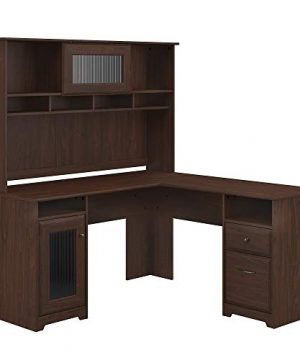 Bush Furniture Cabot L Shape Desk With Hutch Modern Walnut 0 300x360