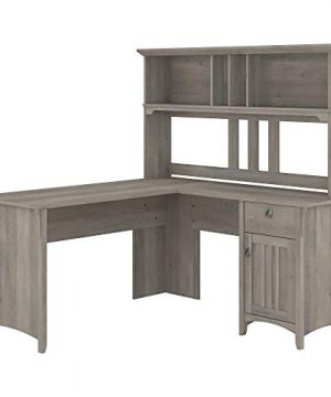 Bush Furniture Salinas L Shaped Desk With Hutch 60W Driftwood Gray 0 300x360
