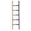 FUIN 5 Ft 65 Wood Decorative Wall Leaning Blanket Ladders Storage Quilt Towel Display Rack Shelf Holder Black And Brown 0 100x100