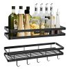 Farmhouse Spice Rack Organizer For Wall Mount 2 Pack Drill Free Spice Shelf Storage Organizer Great For Kitchen Pantry Space Saving 0 100x100