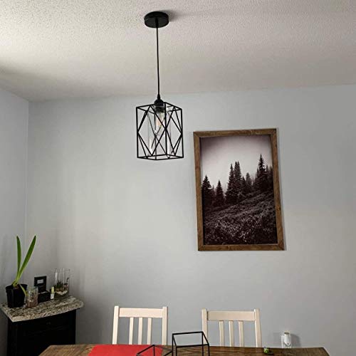 HMVPL Pendant Lighting Fixture Set Of 2 Black Farmhouse Hanging Chandelier Lights With Glass Shade Mini Industrial Ceiling Lamp For Kitchen Island Dining Room Over Sink Hallway Bedroom 0 2