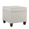 HomePop Square Storage Ottoman With Lift Off Lid Natural Windowpane 0 100x100