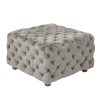 Homebeez Velvet Ottoman Bench Cube Foot Rest Stool Square Coffee Table289 W Gray 0 100x100