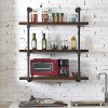 Homissue 3 Tier Industrial Solid Wood Pipe Wall Shelving UnitWall Shelf For Living Room 0 100x100