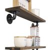 Imperative Decor Angled Pipe Shelves Rustic Wood Floating Shelves With Industrial Iron Pipe Wall Mounted Retro Black Pipe Shelf For Bookshelf Angled Pipe Dark Walnut 0 100x100