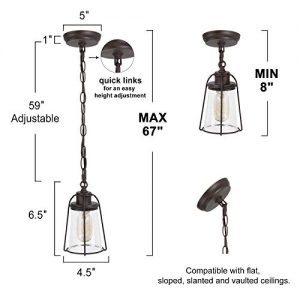 Ksana Farmhouse Pendant Lighting, Mini Rustic Hanging Light Fixture 