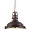 Kira Home Beacon 11 Industrial FarmhouseNautical Pendant Light With Round Fresnel Glass Lens Adjustable Hanging Height Oil Rubbed Bronze Finish 0 100x100