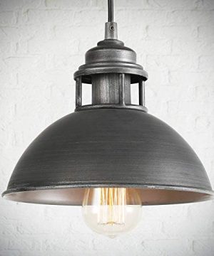LOG BARN Pendant Lighting With Cutouts On Top Industrial Silver Brushed Pendant Light For Kitchen Island Dining Room And Bedroom 0 300x360