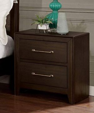 MISC Transitional Walnut Solid Wood Nightstand Brown Rustic Finish Felt Lined Top Drawer 0 300x360