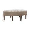 Madison Park Martin Oval Surfboard Tufted Ottoman Large Soft Fabric All Foam Wood Frame Linen Oval Coffee Table Ottoman 1 Piece Modern Design Coffee Table For Living Room 0 100x100