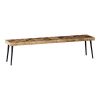 Mindful Living Rustic Farmhouse Mid Century Modern Fusion Mango Wood Top And Iron Hairpin Legs Chevron Pattern Rectangular Dining Room Bench Beige 0 100x100